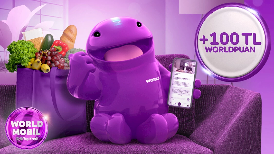 World Pay ile gıda harcamalarınızda 300 TL’ye ek 100 TL, toplamda 400 TL Worldpuan!