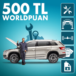 Otomotiv lastik, yedek parça ve araç bakım harcamanıza 500 TL Worldpuan!
