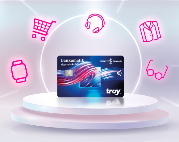 Troy Logolu İş Bankası Bankamatik Kartlarınız ile Harcamalarınıza Toplam 500 TL MaxiPuan!