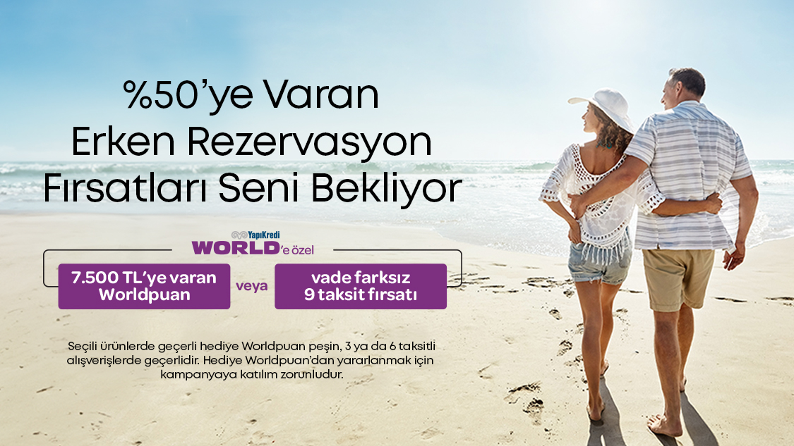 Setur’dan yapılacak seçili otel ve tur rezervasyonlarına 7.500 TL’ye varan Worldpuan!