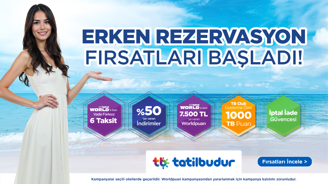 TatilBudur’dan yapılacak rezervasyonlarda 7.500 TL’ye varan Worldpuan!